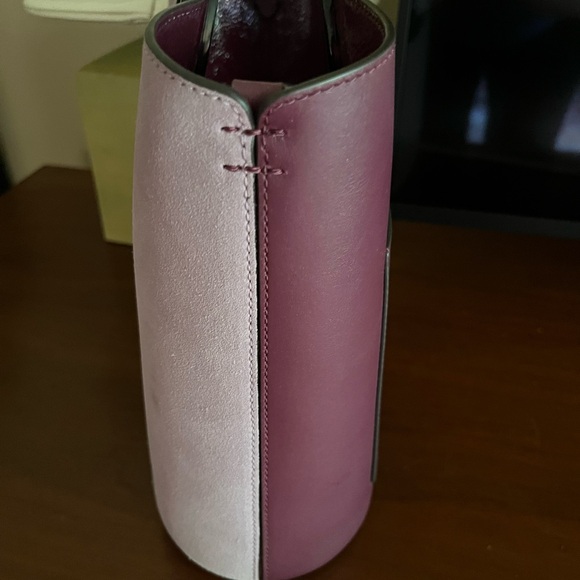 Kate Spade Purple Leather and Suede Tote with Circular Handle - Picture 2 of 5